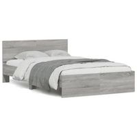 estructura de cama con cabecero gris sonoma 120x200 cm