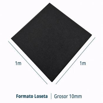 Loseta De Caucho Negra 1x1mx10mm (30ud) Densidad Premium, Resistente. Uso Deportivo - Pavimentos Arquiservi®