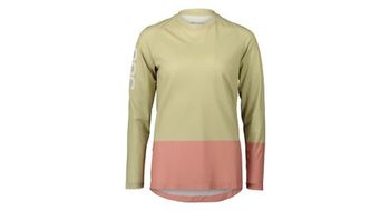 Camiseta de manga larga poc mtb pure para mujer rosa verde