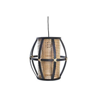 Lampara Techo Bambu Ratan 34x34x35 Natural Negro