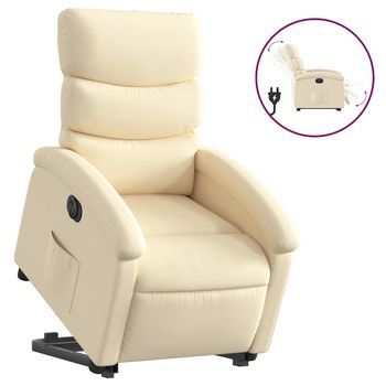 Sillón De Salón | Silla | Sillón Eléctrico Reclinable Elevable De Tela Color Crema