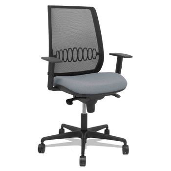 Silla Alares Sincro Malla Negra Bali Gris Brazo Regulable