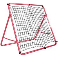 sportnow red de rebote para futbol portatil 5 angulos ajustables acero y nylon de doble capa 103x72x89cm rojo