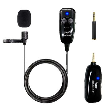 Micrófono de solapa inalámbrico. Para conexión a entradas auxiliares con jack de audio. XIAOKOA