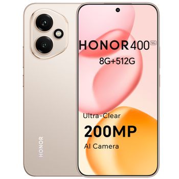 Honor 400 5G-Smartphone 8GB+512GB,Cámara de 200MP con IA,Super Zoom con IA,6.55”y 120Hz y 5000 nits,Snapdragon7 Gen 3,Android 15,Dual SIM,NFC,IP65,MagicOS 9.0-Midnight Black, Gold, Silver