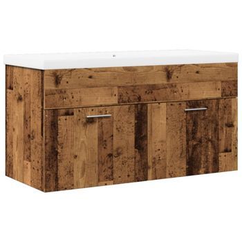 Mueble Baño | Armario De Baño Con Lavabo Integrado Madera Envejecida