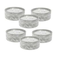 well home - pack 6 velas led redonda gris marmolado