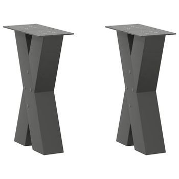 Patas Para Mesa De Centro En Forma De X (2 Unidades), Antracita, 38 X (42-43) Cm, Acero Vidaxl
