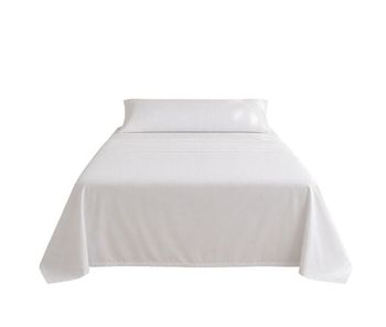Juego de sábanas liso blanco cama 105cm 144 hilos donegal collections