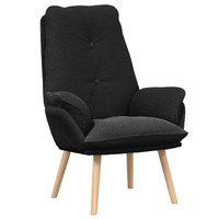 sillon relajante de tela de lana curly negra cfw922298