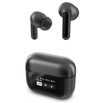 Energy Sistem Display ANC Auriculares True Wireless Bluetooth con Cancelación Activa de Ruido Negros