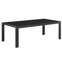 casapro mesa de centro de vidrio 100 x 50 x 35 cm mesa de jardin armazon hierro diseno terraza negro