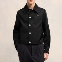 ami technical twill button-down jacket - s