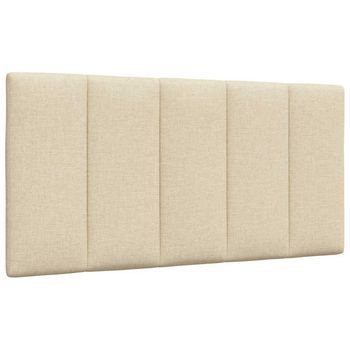 Cabecero | Panel De Cabecera | Decoración De Pared De Cama Acolchado Tela Crema 100 Cm Cfw164937