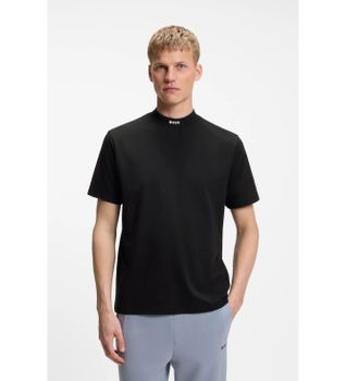 BOSS para hombre. 50562120 Camiseta Collar negro (M), Casual, Algodón, Manga corta