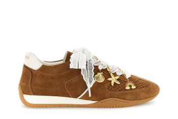 zapatillas de running con cordones en ante perforado tan 36