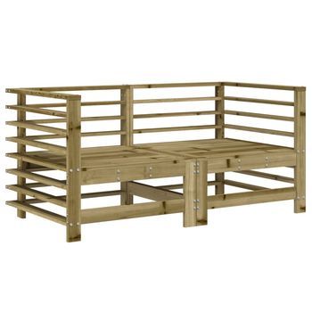 2 Uds Sofás De Esquina De Jardín | Sofá De Exterior Madera Maciza Impregnada
