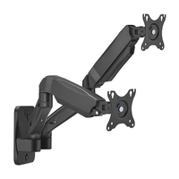 aisens soporte de pared pro contrapeso giratorio e inclinable para monitor tv 9kg 3 pivotes 2 brazos de 17 32 negro
