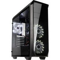 kolink luminosity atx mid-tower pc case - black  white black