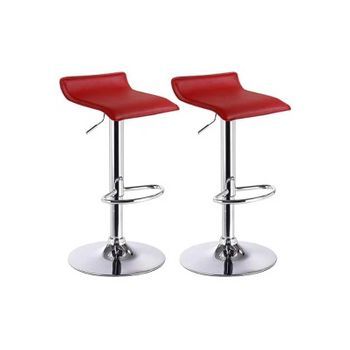 Conjunto 2 Taburetes Andes |tipo Bar | Forma Del Asiento Resulta Muy Cómoda | Es Fácil Regular La Altura (rojo)