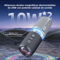 altavoz bluetooth magnetico zealot-m5 2 en 1 mini altavoz con encendido automatico color macaron luz rgb de doble canal bluetooth 54