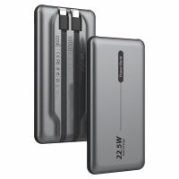 cool bateria externa universal power bank 10000mah pd 225w 2 cables gris