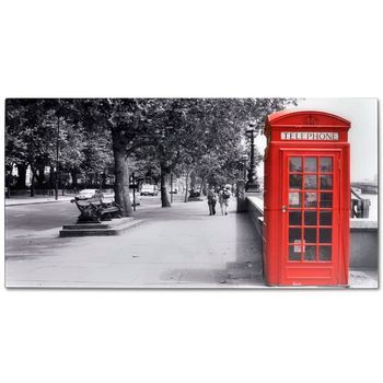 Mesa De Centro，mesa Auxiliar，mesa De Café Superficie De Vidrio Con Foto De Cabina Inglesa