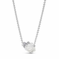 collar pandora de rosa blanca en flor