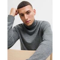 jack  jones jersey 12216829 merino knit roll-medium grey melange para hombre