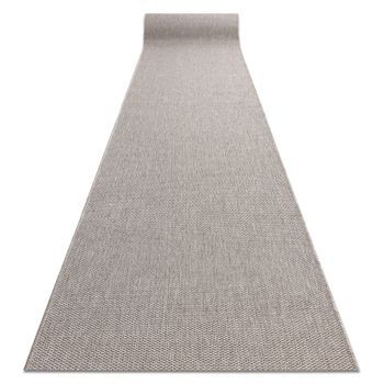 Alfombra De Pasillo Sizal Floorlux Modelo 20433 Liso Plateado 70 Cm 70x180 Cm