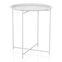 mesa auxiliar  mesa de centro  mesa de sofa allrund metal blanco hjh living
