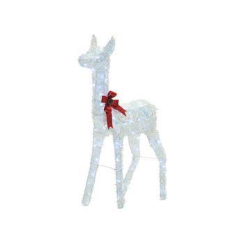 Decoración De Exterior Led De Navidad Ciervo 110 Cm Adorno Navideño Jardín Iluminación Blanco Aurenne