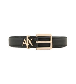 A|X Armani Exchange para mujer. 9411824R75900020 Cinturón de piel negro (80cm), Casual, Clásico