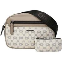 chabrand bolso bolso tipo satchel crudo gris con detalles en cuero para hombre