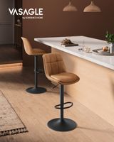 2 taburetes de bar giratorios con respaldo color marron caramelo