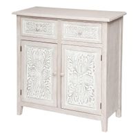 aparador de madera en beige 80x34x85cm