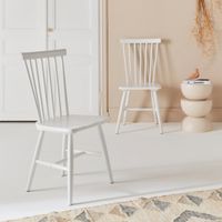 silla de madera de hevea set de 2 blanco