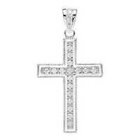 exclusivo colgante cruz de plata con circonitas