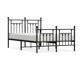 Estructura de cama con cabecero y pie metal negro 120x190 cm con cabecero y pie de cama