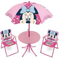 set mesa con sombrilla y sillas de minnie mouse disney