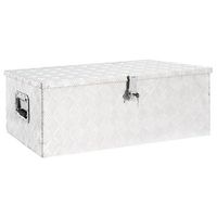 caja de almacenaje de aluminio plateado 90x47x335 cm vidaxl
