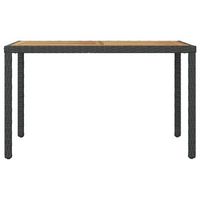 mesa de jardin  mesa de exterior madera maciza acacia negro y marron 123x60x74 cm