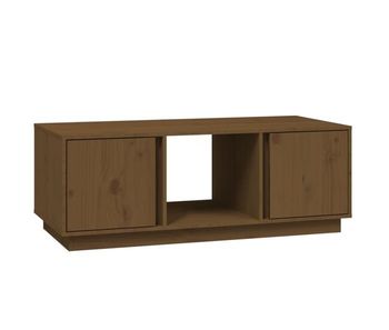 Mesa de café - mesa de centro madera maciza de pino marrón miel 110x50x40 cm