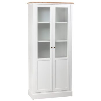 Vitrina de madera de 2 puertas blanco