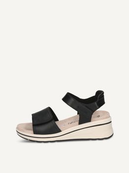 CAPRICE Heeled sandal, black, made of Leather with Wedge heel, Size 36