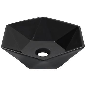 Lavabo 41x36,5x12 Cm Cerámica Negro Vidaxl