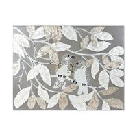 decoracion pared cristal mdf 90x4x70 hojas pajaros