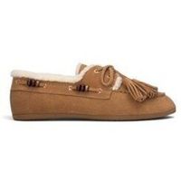 carmela zapatos de tacon 16418602 mocasin pompon camel para mujer