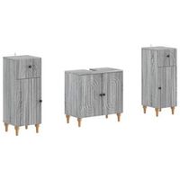 juego de gabinete de bano de 2 piezas alkmaar sonoma gris vidaxl
