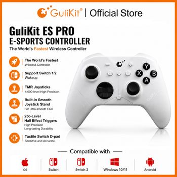 Control Inalámbrico para Videojuegos GuliKit ES Pro para Nintendo Switch 1/2 - Joystick TMR Compatible con PC Windows, Android, iOS, MacOS